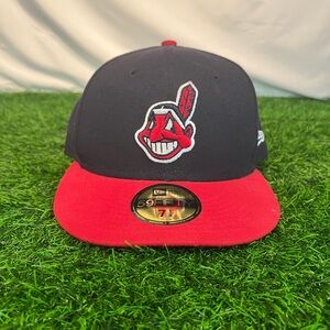 Cleveland Indians New Era Chief Wahoo Old Logo On-Field 59FIFTY Fitted Hat Size